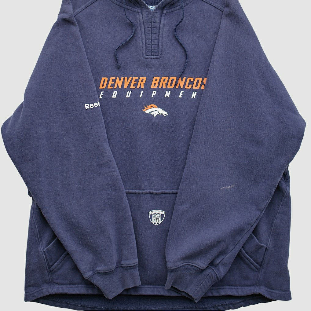 Reebok 2000s Hooded Pullover Sweatshirt - Denver Broncos