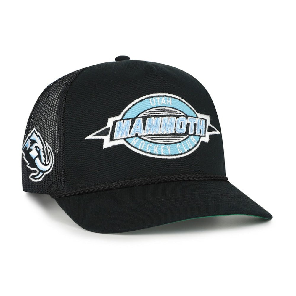 NHL Black Utah Mammoth '47 Frame Out Mesh Rope Hitch Adjustable Hat