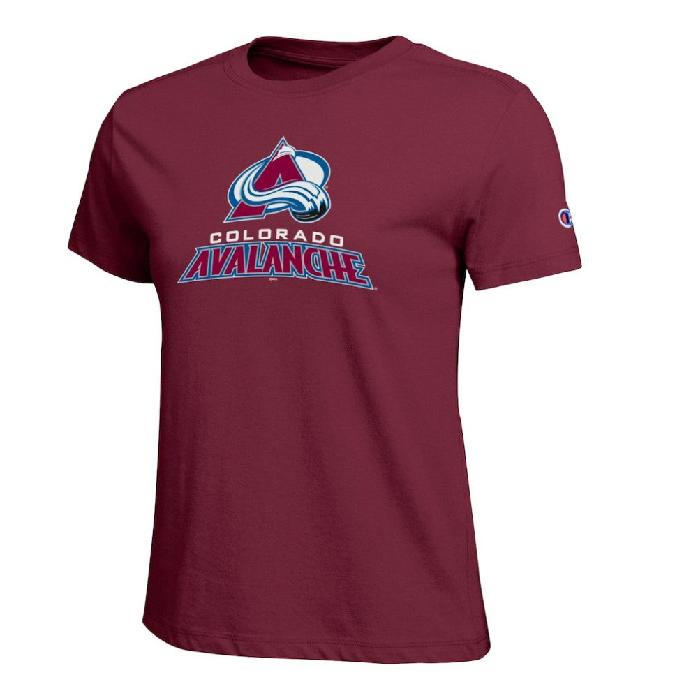 NHL Burgundy Colorado Avalanche Champion Women's Wordmark Lockup T-Shirt