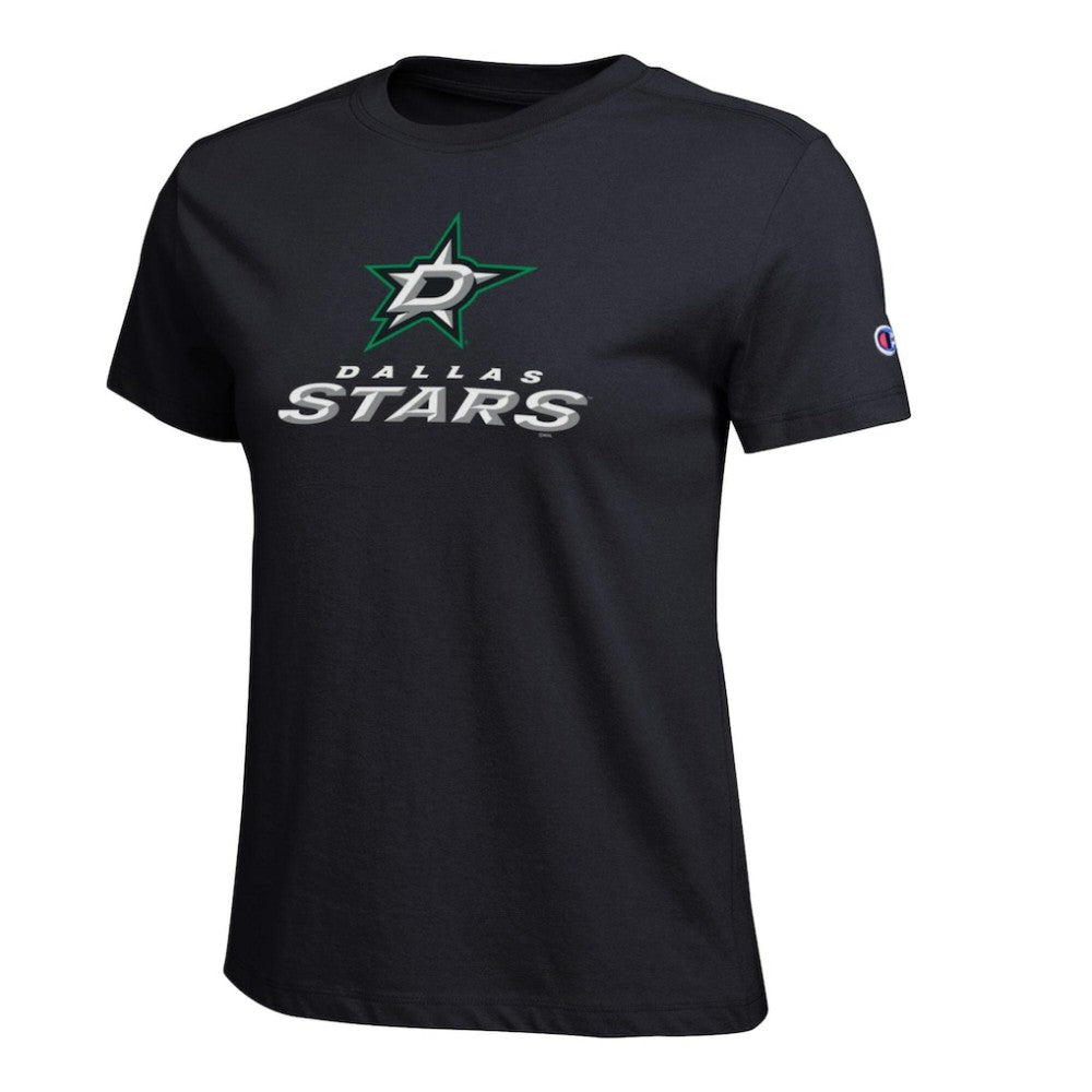 NHL Black Dallas Stars Champion Women's Wordmark Lockup T-Shirt