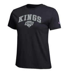 NHL Black Los Angeles Kings Champion Women's Arch Mascot Logo T-Shirt