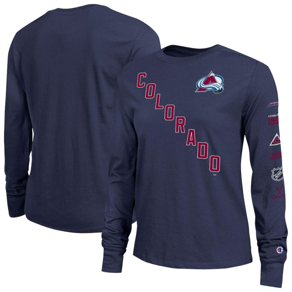 NHL Navy Colorado Avalanche Champion Women's 2-Hit Long Sleeve T-Shirt