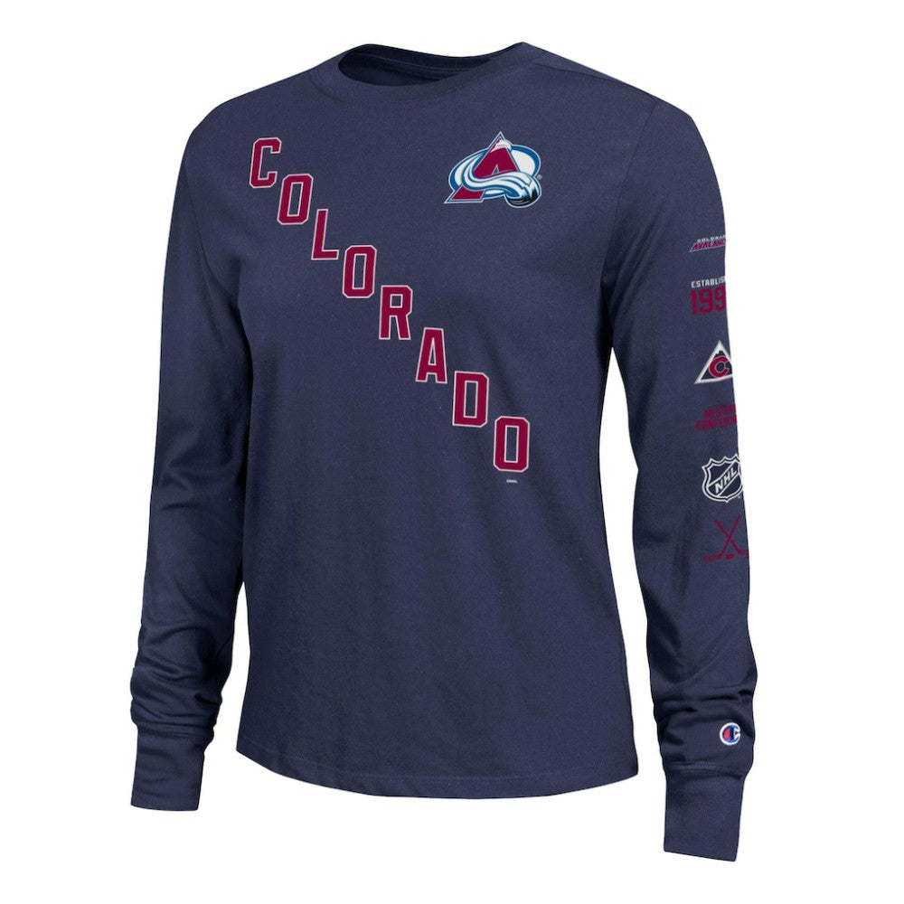 NHL Navy Colorado Avalanche Champion Women's 2-Hit Long Sleeve T-Shirt