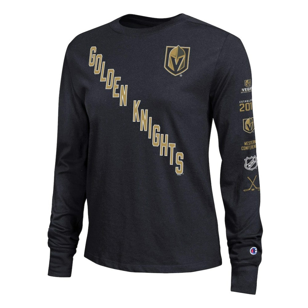 NHL Black Vegas Golden Knights Champion Women's 2-Hit Long Sleeve T-Shirt