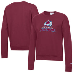 NHL Burgundy Colorado Avalanche Champion Women's Wordmark Lockup Powerblend Sweatshirt