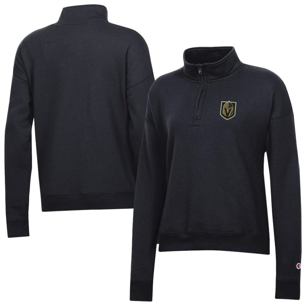 NHL Black Vegas Golden Knights Champion Women's Powerblend Quarter-Zip Sweatshirt
