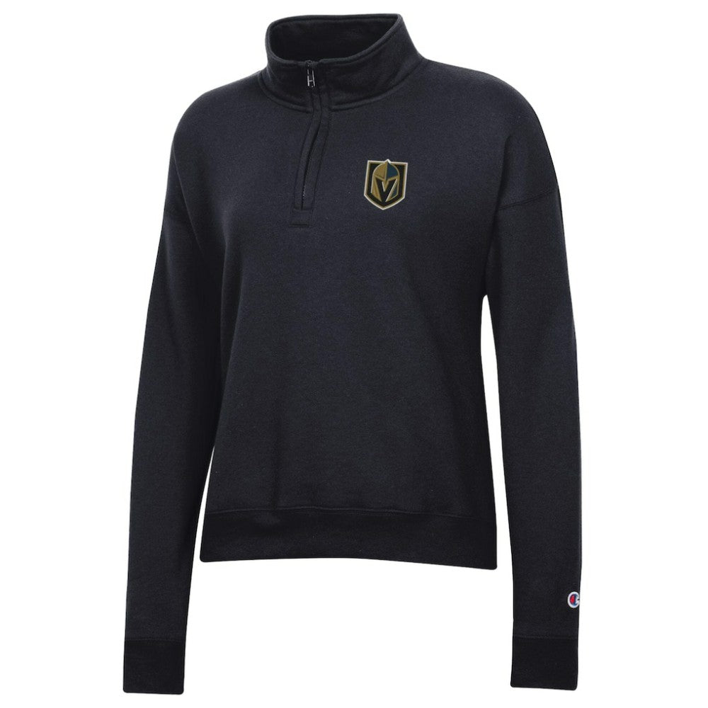 NHL Black Vegas Golden Knights Champion Women's Powerblend Quarter-Zip Sweatshirt