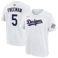 MLB Freddie Freeman Los Angeles Dodgers Nike Youth 2026 Gold Collection Name & Number T-Shirt