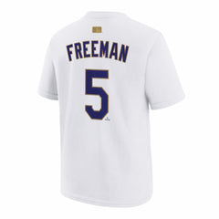 MLB Freddie Freeman Los Angeles Dodgers Nike Youth 2026 Gold Collection Name & Number T-Shirt
