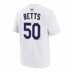 MLB Mookie Betts Los Angeles Dodgers Nike Youth 2026 Gold Collection Name & Number T-Shirt