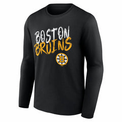 NHL Black Boston Bruins Hustle Personalized Name & Number Long Sleeve T-Shirt
