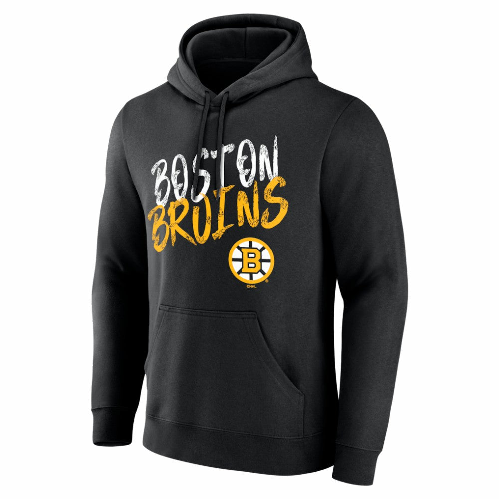 NHL Black Boston Bruins Hustle Personalized Name & Number Hoodie