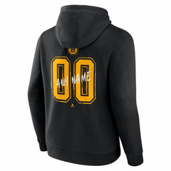NHL Black Boston Bruins Hustle Personalized Name & Number Hoodie