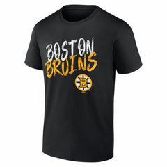 NHL Black Boston Bruins Hustle Personalized Name & Number T-Shirt