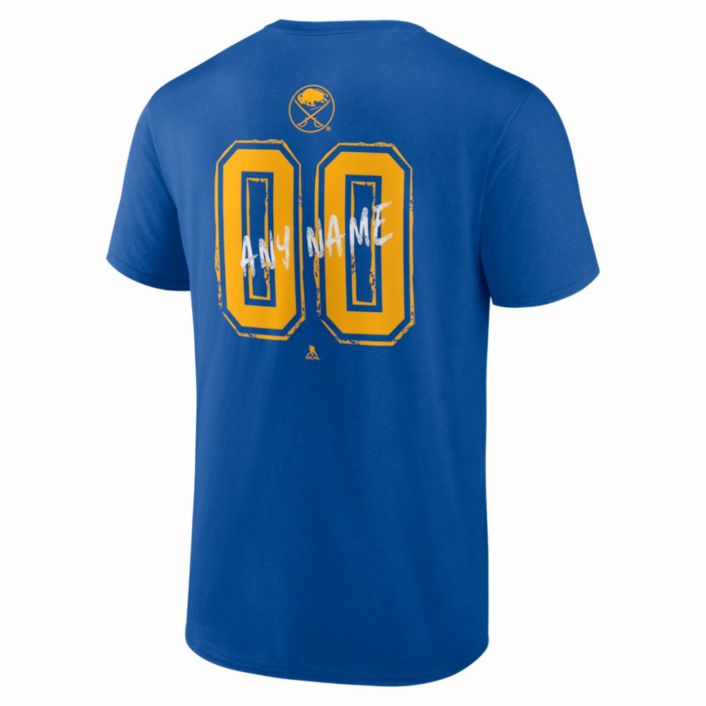NHL Royal Buffalo Sabres Big & Tall Hustle Personalized Name & Number T-Shirt
