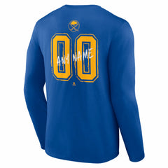 NHL Royal Buffalo Sabres Hustle Personalized Name & Number Long Sleeve T-Shirt