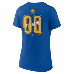 NHL Royal Buffalo Sabres Women's Hustle Personalized Name & Number V-Neck T-Shirt