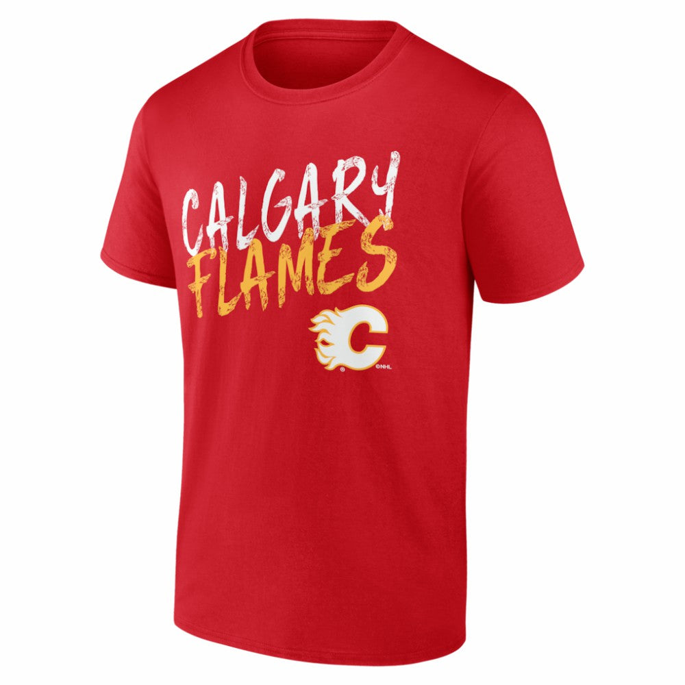 NHL Red Calgary Flames Big & Tall Hustle Personalized Name & Number T-Shirt