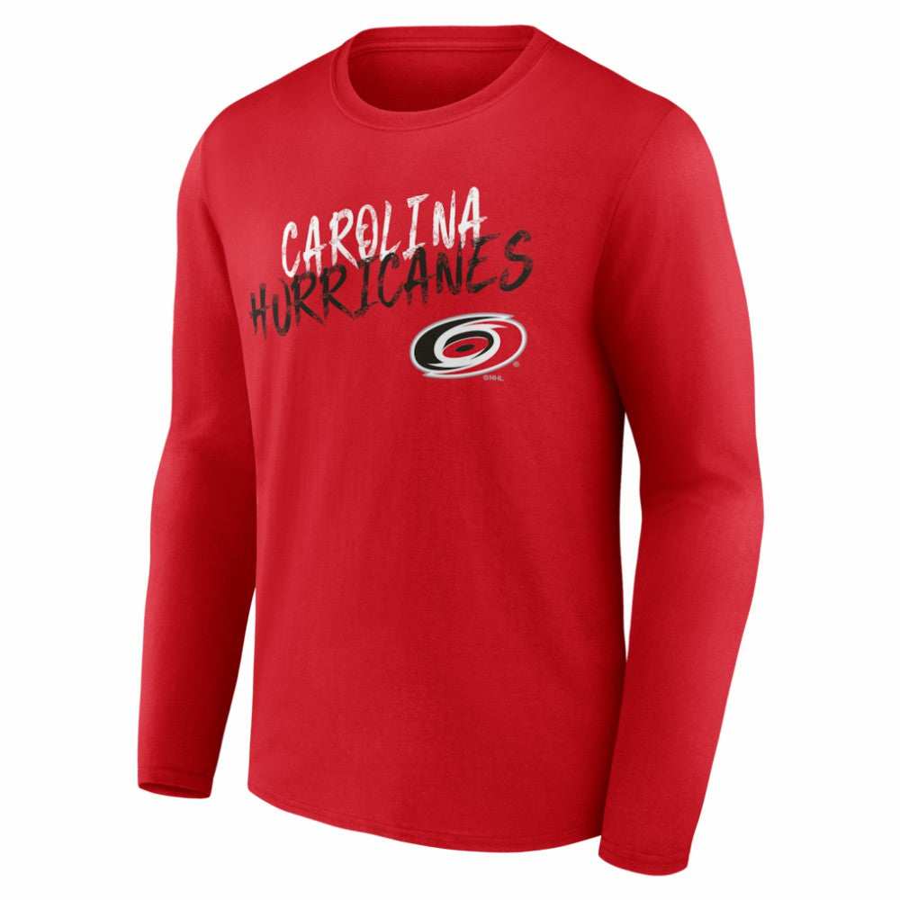 NHL Red Carolina Hurricanes Hustle Personalized Name & Number Long Sleeve T-Shirt
