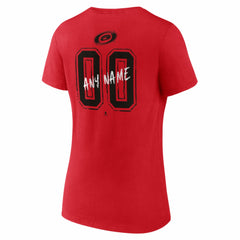 NHL Red Carolina Hurricanes Women's Hustle Personalized Name & Number V-Neck T-Shirt