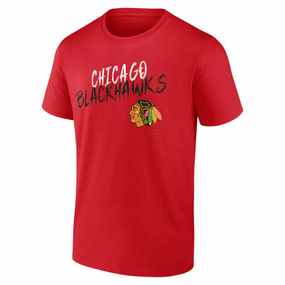 NHL Red Chicago Blackhawks Big & Tall Hustle Personalized Name & Number T-Shirt