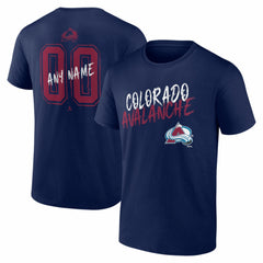 NHL Navy Colorado Avalanche Big & Tall Hustle Personalized Name & Number T-Shirt