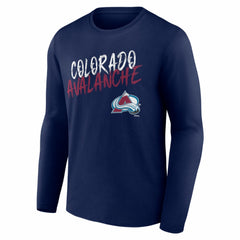 NHL Navy Colorado Avalanche Hustle Personalized Name & Number Long Sleeve T-Shirt