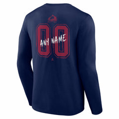 NHL Navy Colorado Avalanche Hustle Personalized Name & Number Long Sleeve T-Shirt