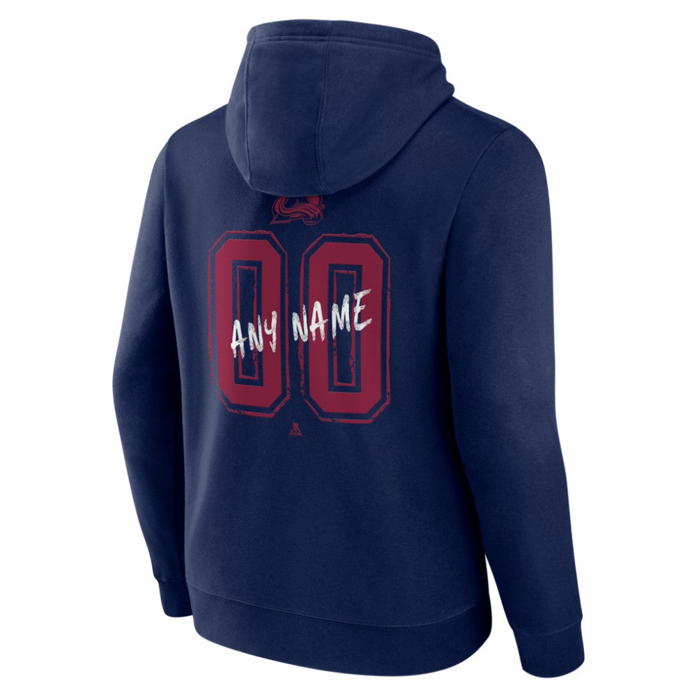 NHL Navy Colorado Avalanche Hustle Personalized Name & Number Hoodie