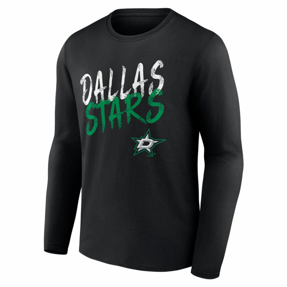 NHL Black Dallas Stars Hustle Personalized Name & Number Long Sleeve T-Shirt