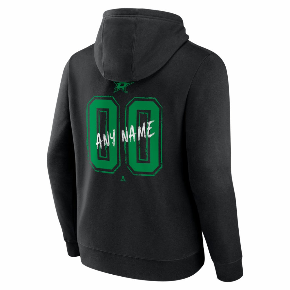 NHL Black Dallas Stars Hustle Personalized Name & Number Hoodie