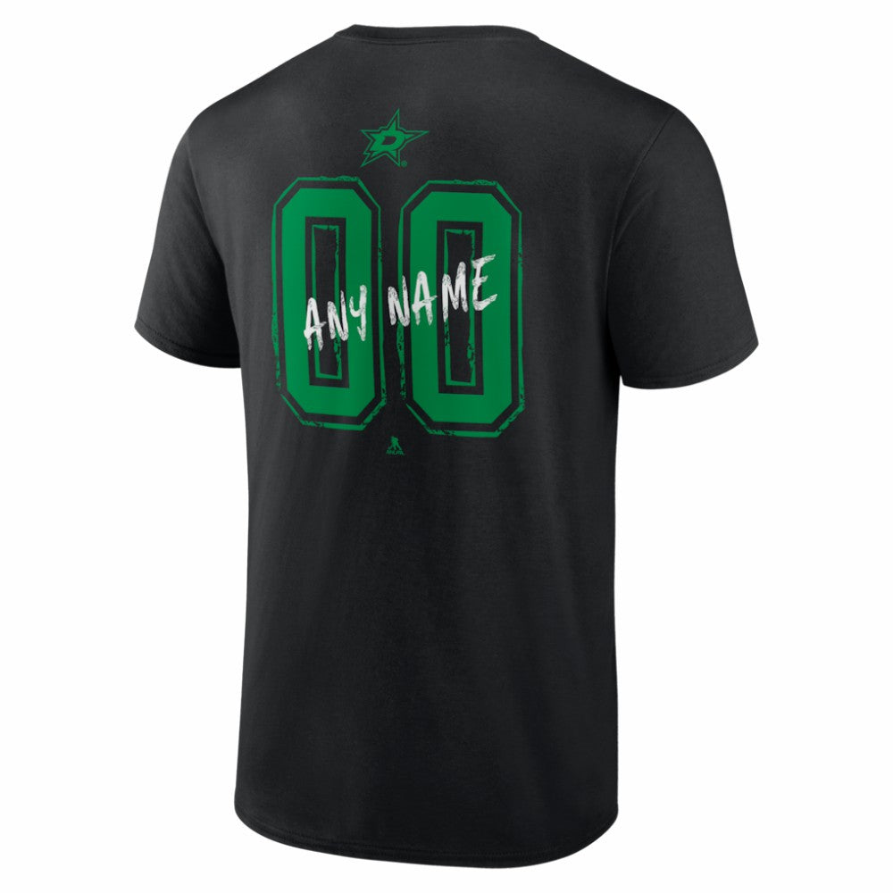 NHL Black Dallas Stars Hustle Personalized Name & Number T-Shirt