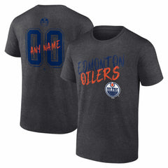 NHL Charcoal Edmonton Oilers Big & Tall Hustle Personalized Name & Number T-Shirt