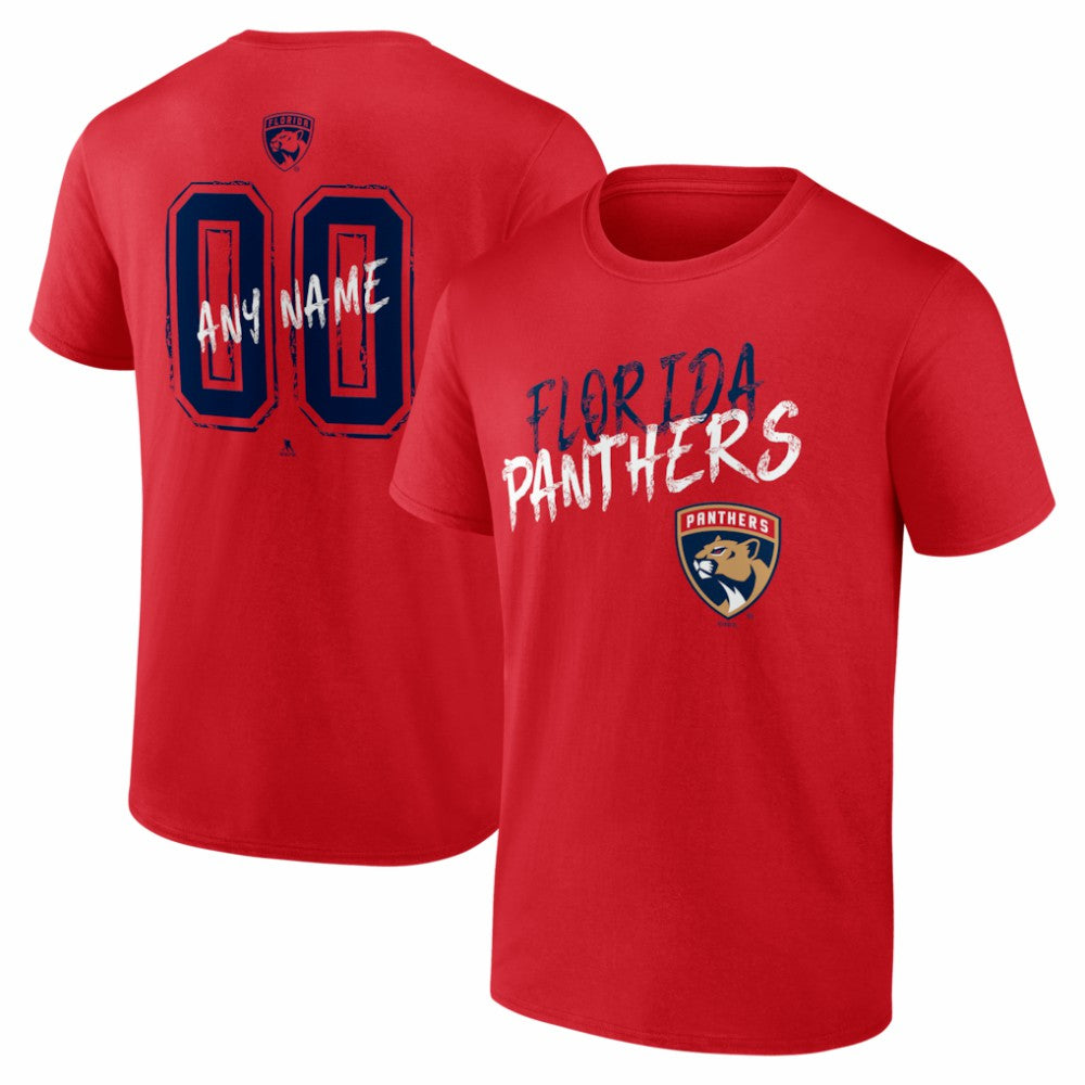 NHL Red Florida Panthers Big & Tall Hustle Personalized Name & Number T-Shirt