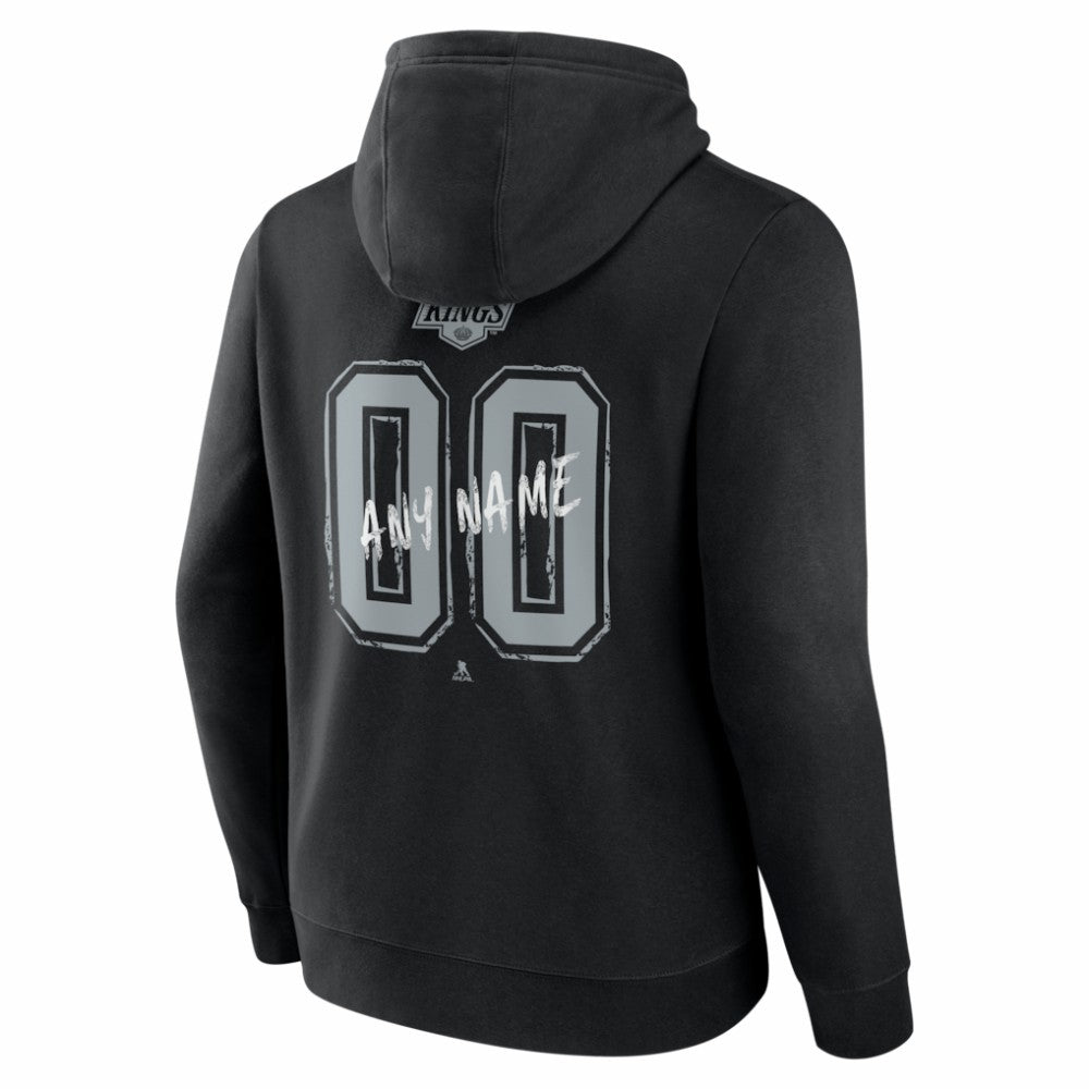 NHL Black Los Angeles Kings Big & Tall Hustle Personalized Name & Number Hoodie
