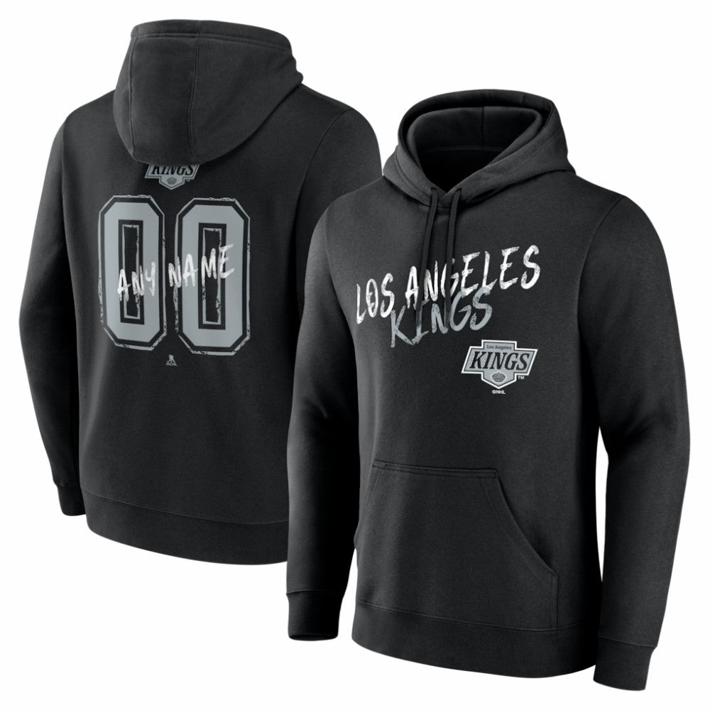 NHL Black Los Angeles Kings Hustle Personalized Name & Number Hoodie
