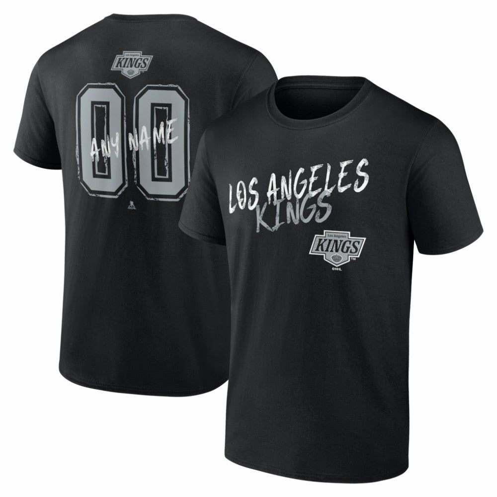 NHL Black Los Angeles Kings Hustle Personalized Name & Number T-Shirt