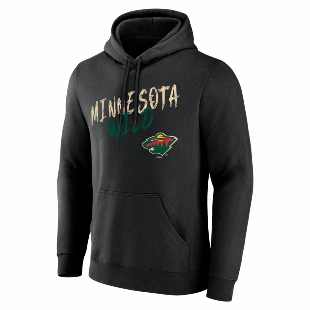 NHL Black Minnesota Wild Big & Tall Hustle Personalized Name & Number Hoodie