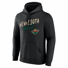 NHL Black Minnesota Wild Big & Tall Hustle Personalized Name & Number Hoodie