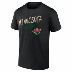 NHL Black Minnesota Wild Hustle Personalized Name & Number T-Shirt