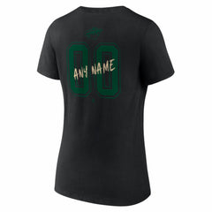 NHL Black Minnesota Wild Women's Hustle Personalized Name & Number V-Neck T-Shirt