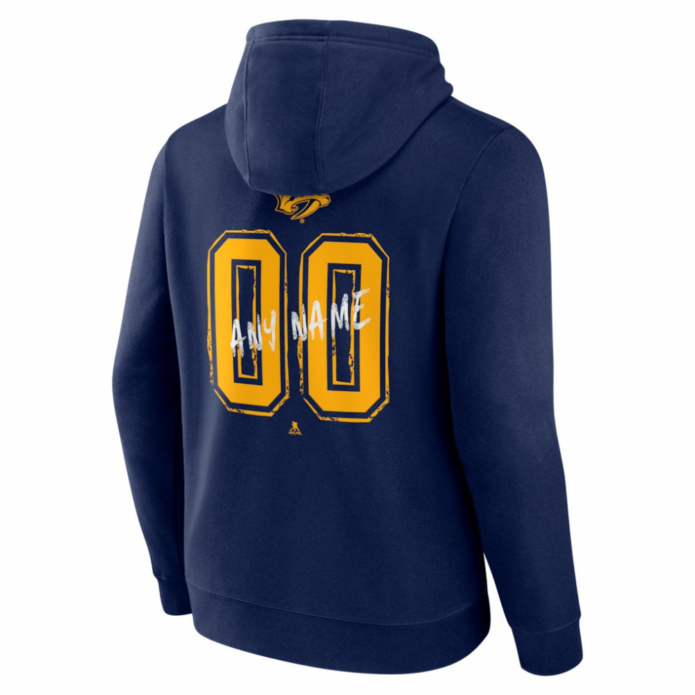 NHL Navy Nashville Predators Hustle Personalized Name & Number Hoodie
