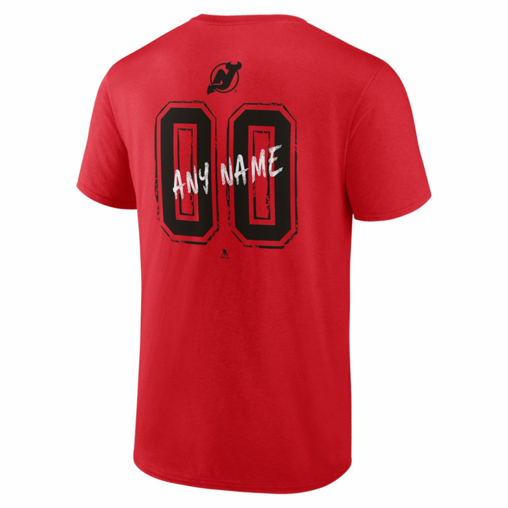 NHL Red New Jersey Devils Big & Tall Hustle Personalized Name & Number T-Shirt