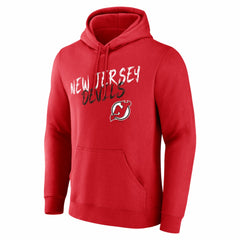 NHL Red New Jersey Devils Hustle Personalized Name & Number Hoodie