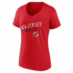 NHL Red New Jersey Devils Women's Hustle Personalized Name & Number V-Neck T-Shirt