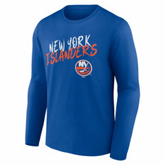 NHL Royal New York Islanders Hustle Personalized Name & Number Long Sleeve T-Shirt