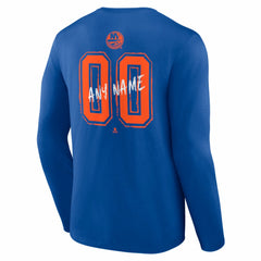 NHL Royal New York Islanders Hustle Personalized Name & Number Long Sleeve T-Shirt