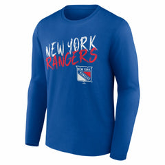 NHL Blue New York Rangers Hustle Personalized Name & Number Long Sleeve T-Shirt