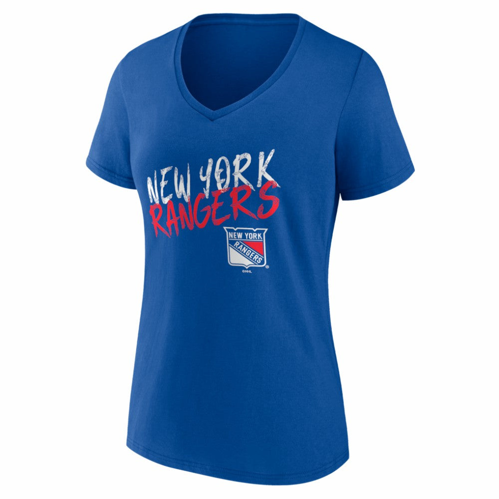 NHL Blue New York Rangers Women's Hustle Personalized Name & Number V-Neck T-Shirt