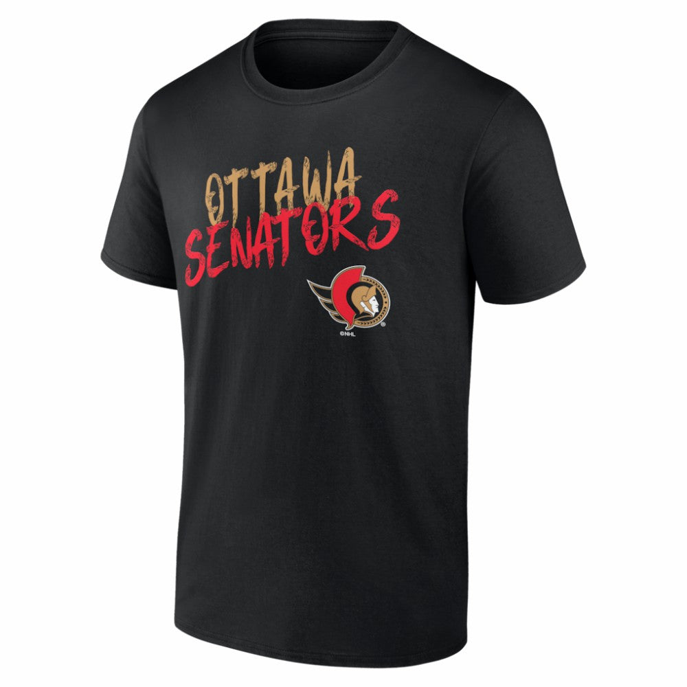 NHL Black Ottawa Senators Hustle Personalized Name & Number T-Shirt